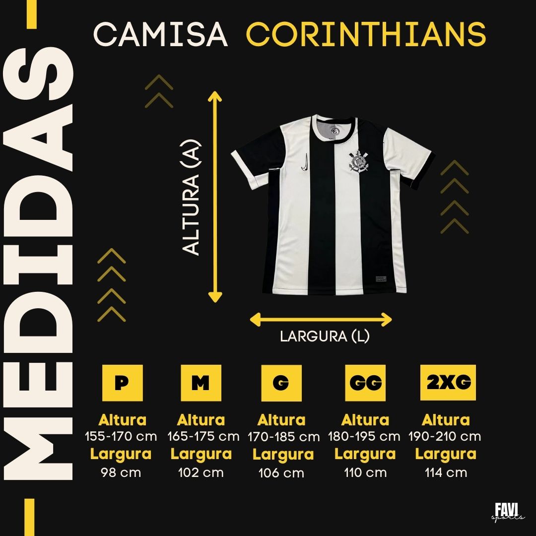 tamanho camisa corinthians third